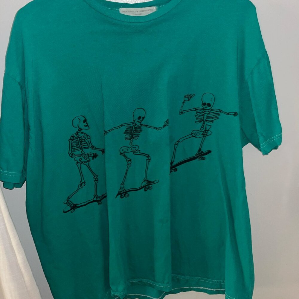 Urban Outfitters Project Social T Skateboard Skeletons Tee OS